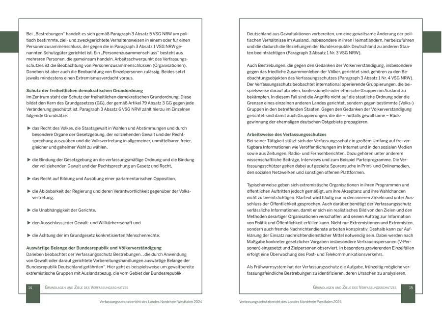 Seite 8 des Verfassungsschutzbericht 2024 Nordrhein-Westfalen