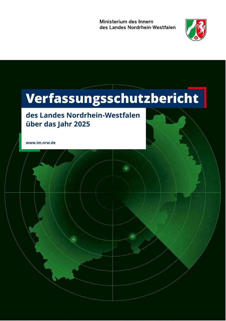 Seite 1 des Verfassungsschutzbericht 2025 Nordrhein-Westfalen