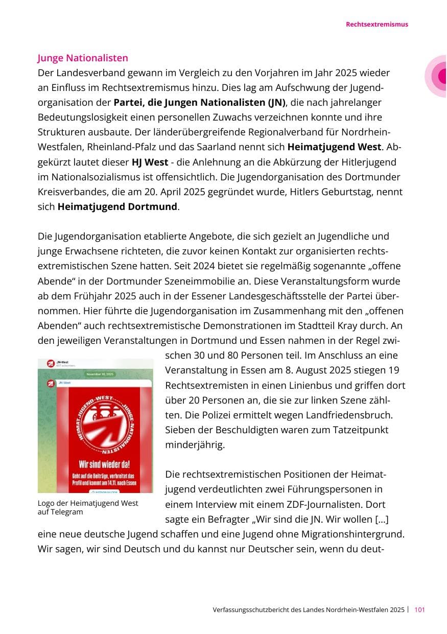 Seite 101 des Verfassungsschutzbericht 2025 Nordrhein-Westfalen