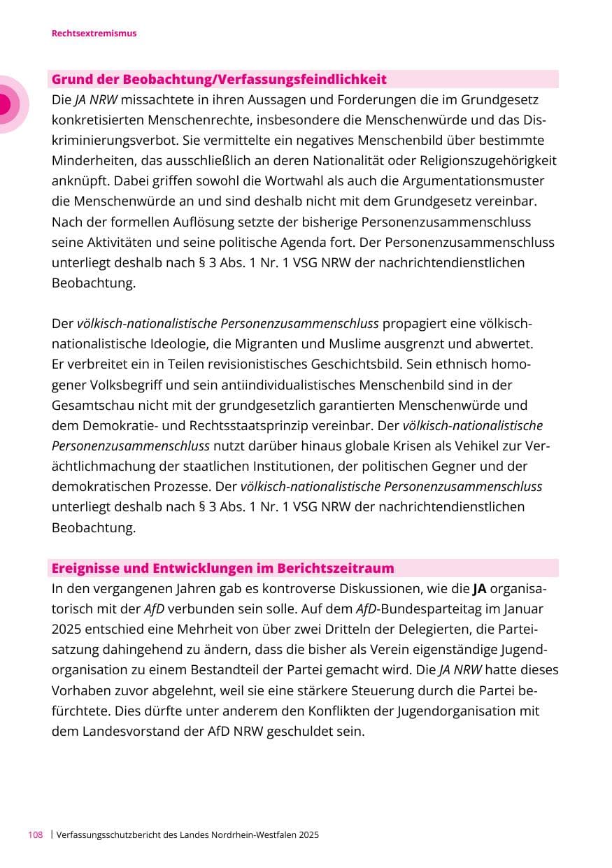 Seite 108 des Verfassungsschutzbericht 2025 Nordrhein-Westfalen