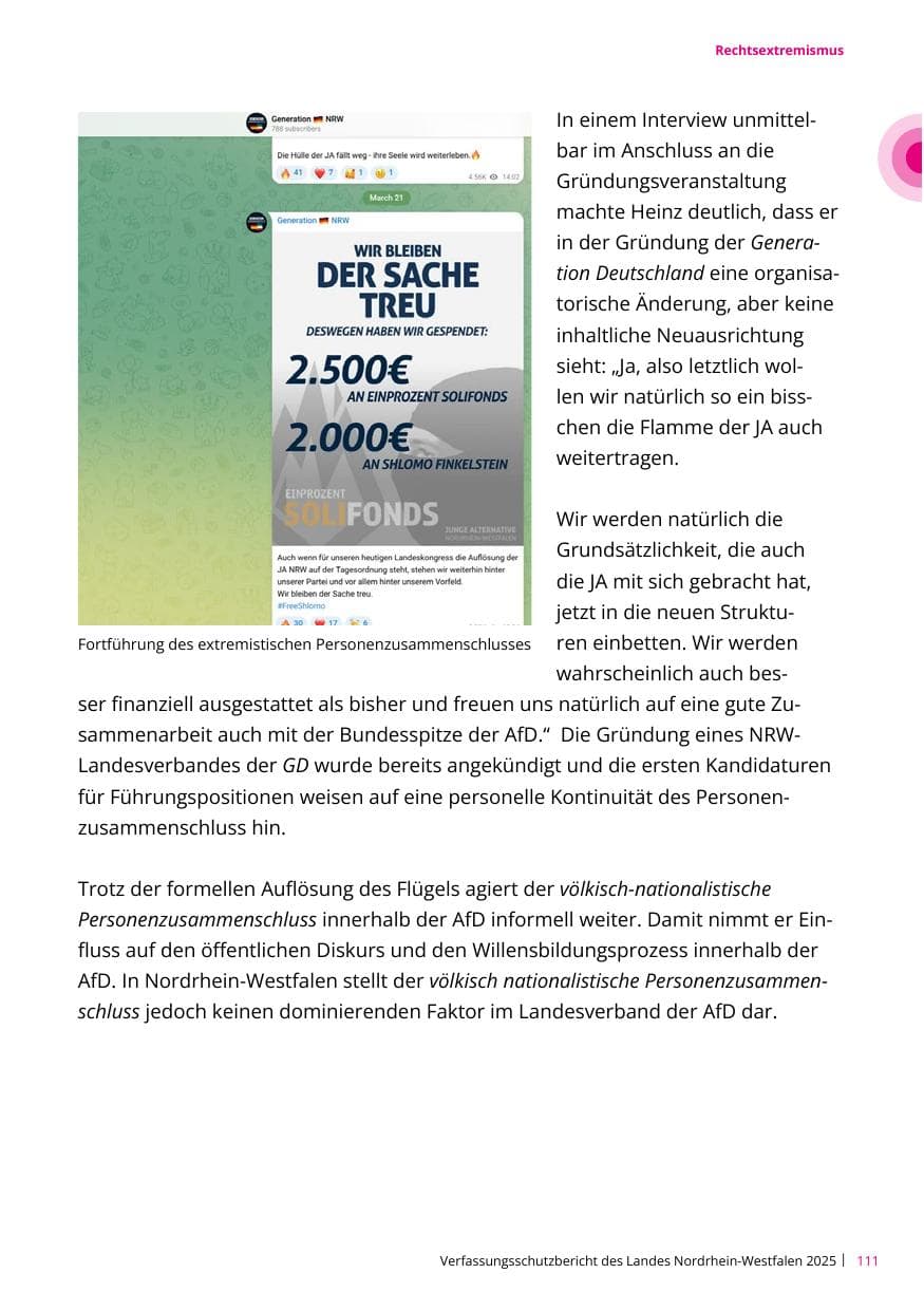 Seite 111 des Verfassungsschutzbericht 2025 Nordrhein-Westfalen