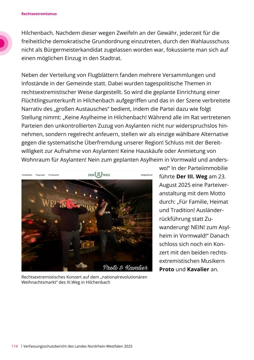 Seite 114 des Verfassungsschutzbericht 2025 Nordrhein-Westfalen
