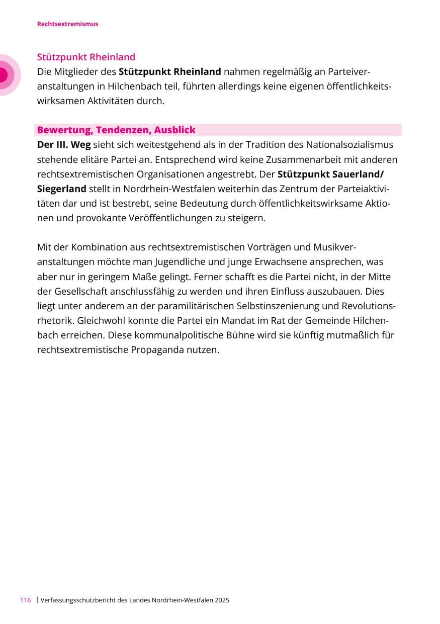 Seite 116 des Verfassungsschutzbericht 2025 Nordrhein-Westfalen