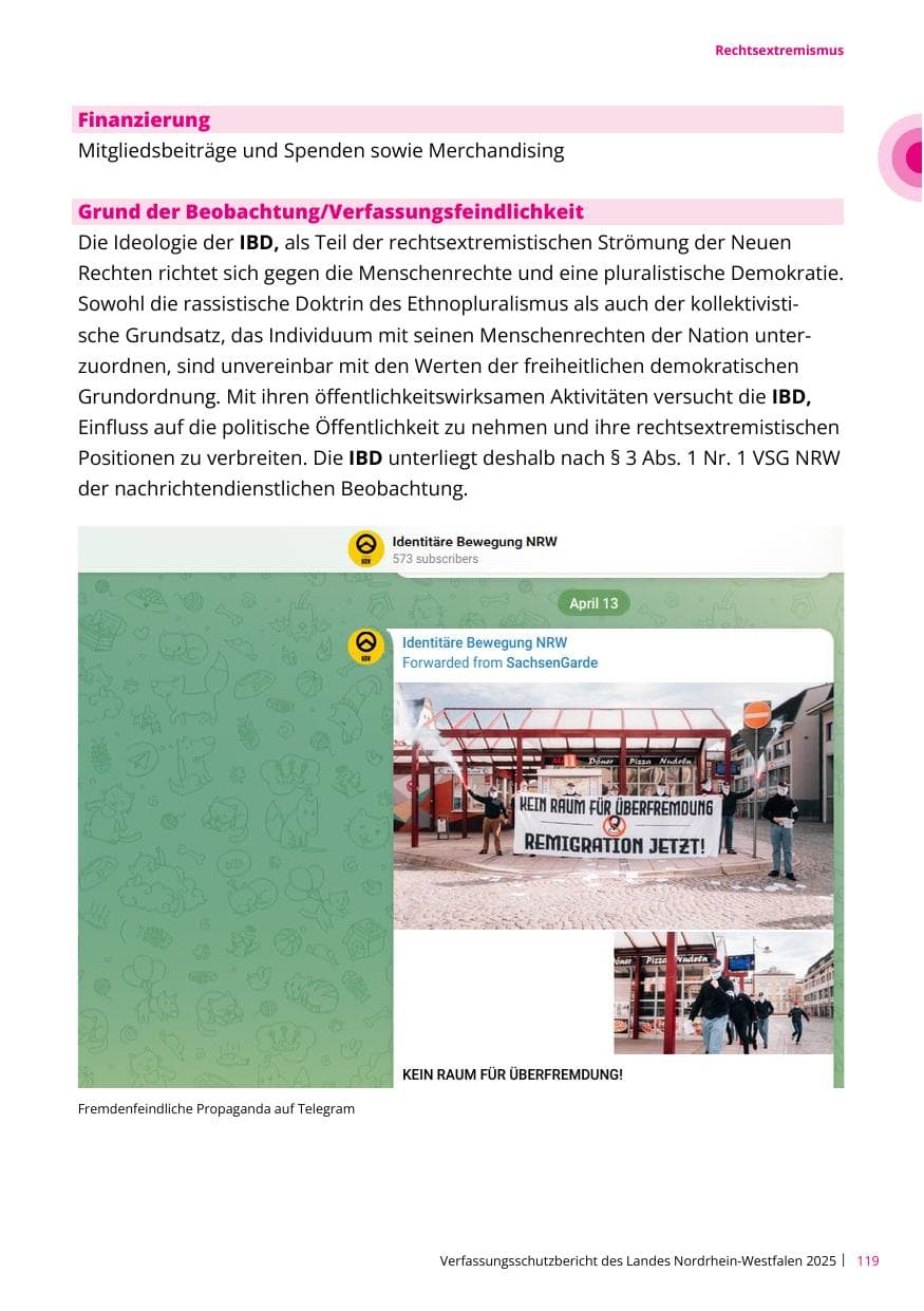 Seite 119 des Verfassungsschutzbericht 2025 Nordrhein-Westfalen