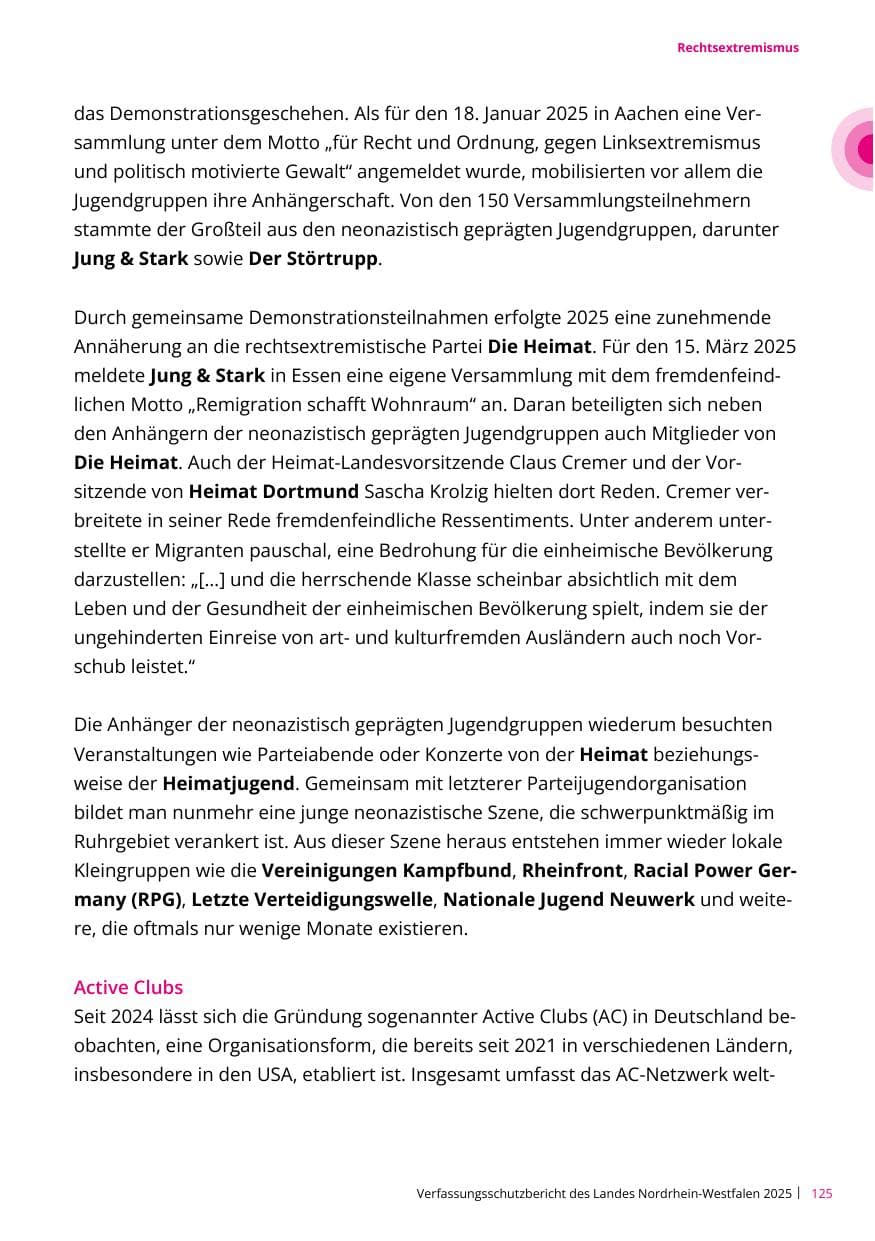 Seite 125 des Verfassungsschutzbericht 2025 Nordrhein-Westfalen