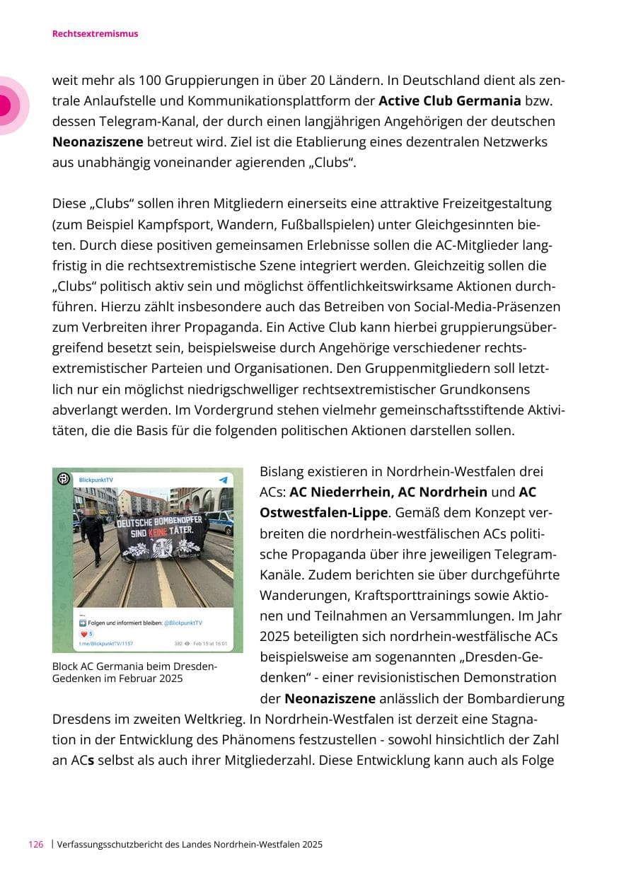 Seite 126 des Verfassungsschutzbericht 2025 Nordrhein-Westfalen