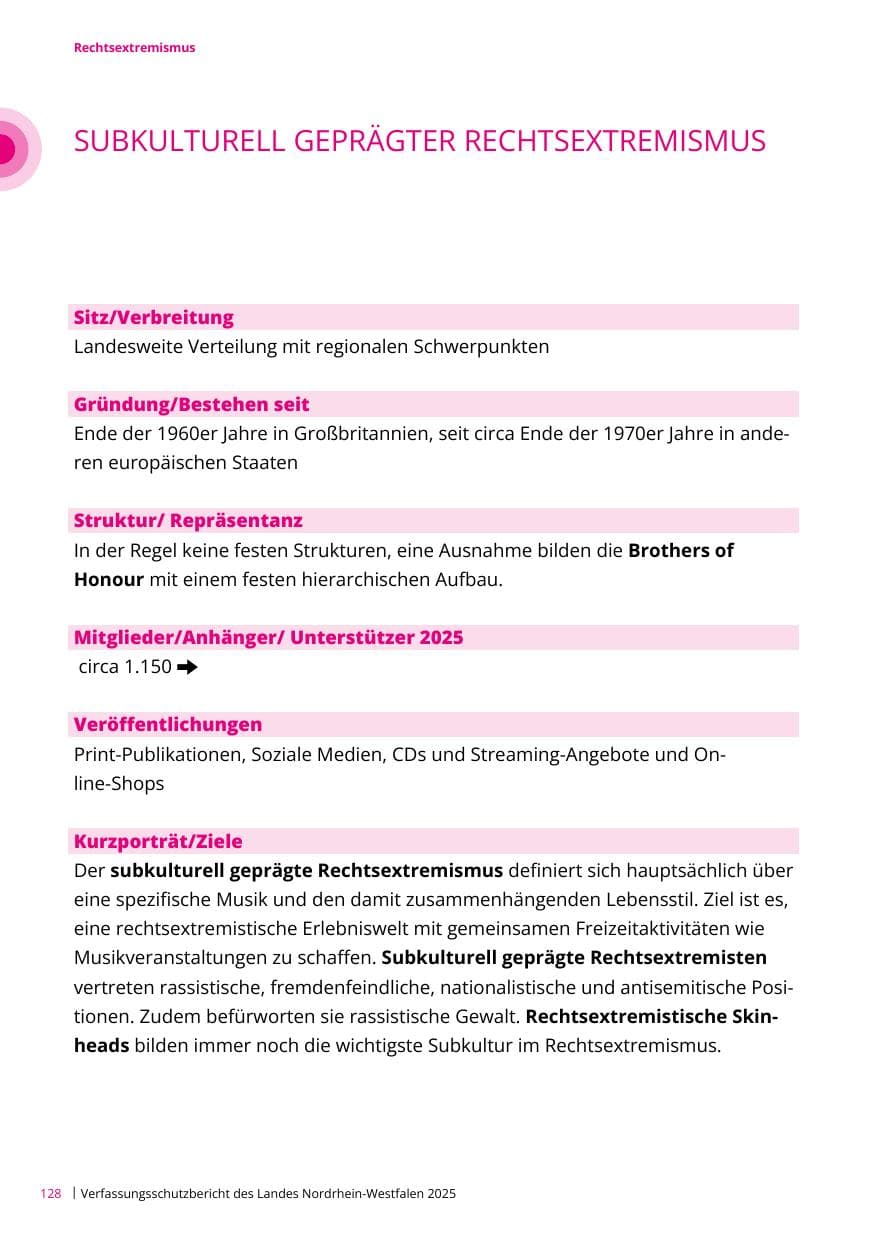 Seite 128 des Verfassungsschutzbericht 2025 Nordrhein-Westfalen