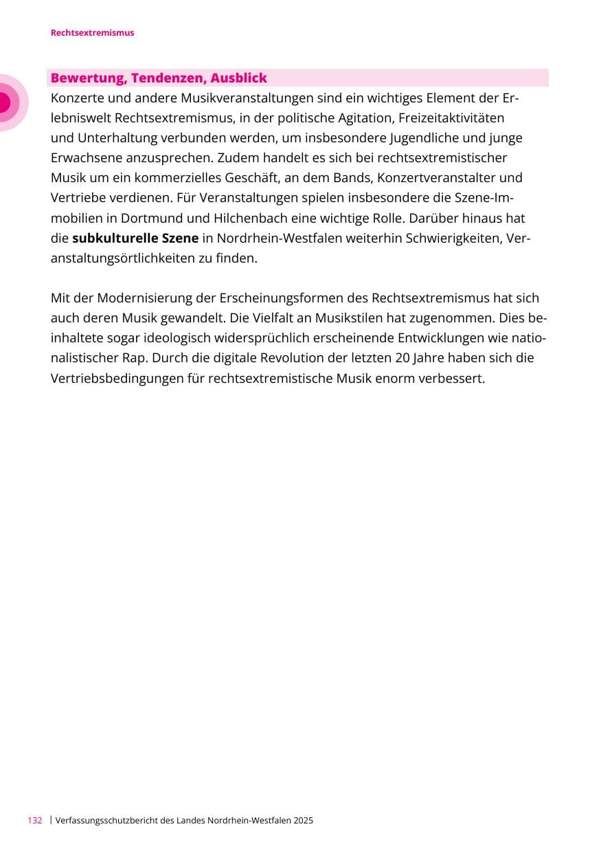 Seite 132 des Verfassungsschutzbericht 2025 Nordrhein-Westfalen