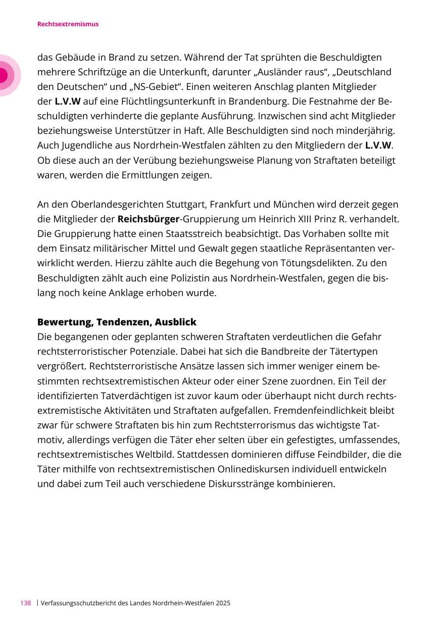 Seite 138 des Verfassungsschutzbericht 2025 Nordrhein-Westfalen