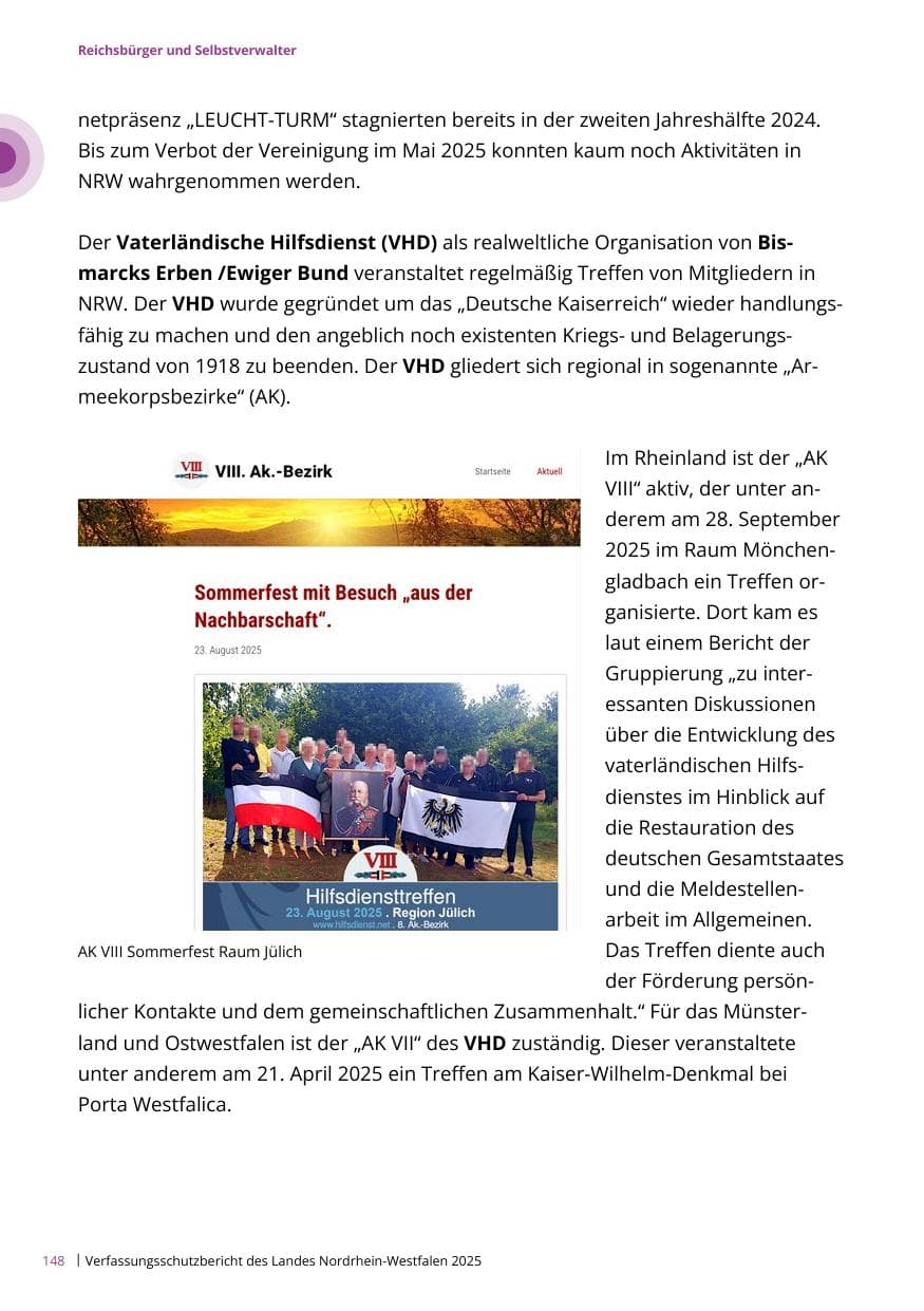 Seite 148 des Verfassungsschutzbericht 2025 Nordrhein-Westfalen