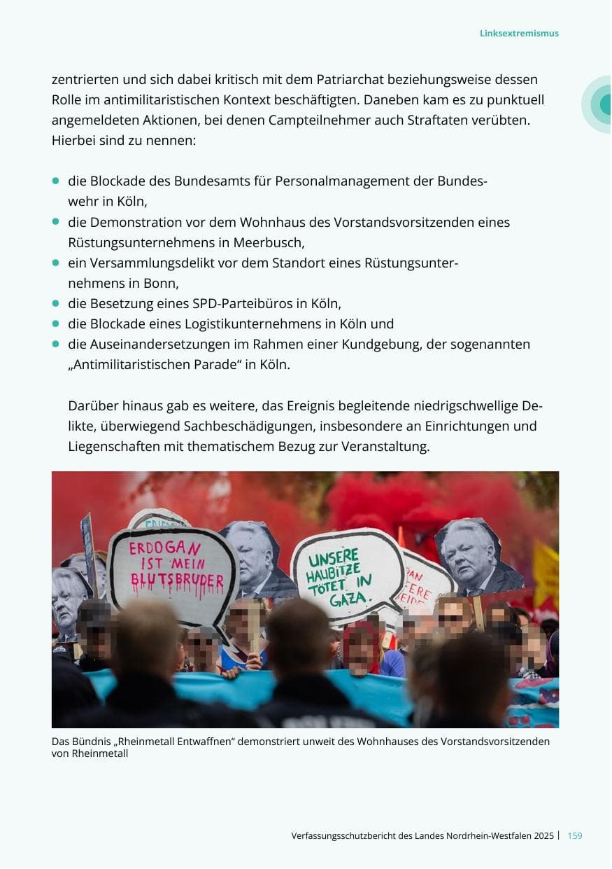 Seite 159 des Verfassungsschutzbericht 2025 Nordrhein-Westfalen