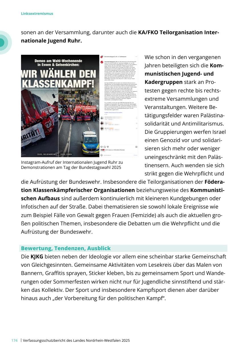 Seite 174 des Verfassungsschutzbericht 2025 Nordrhein-Westfalen