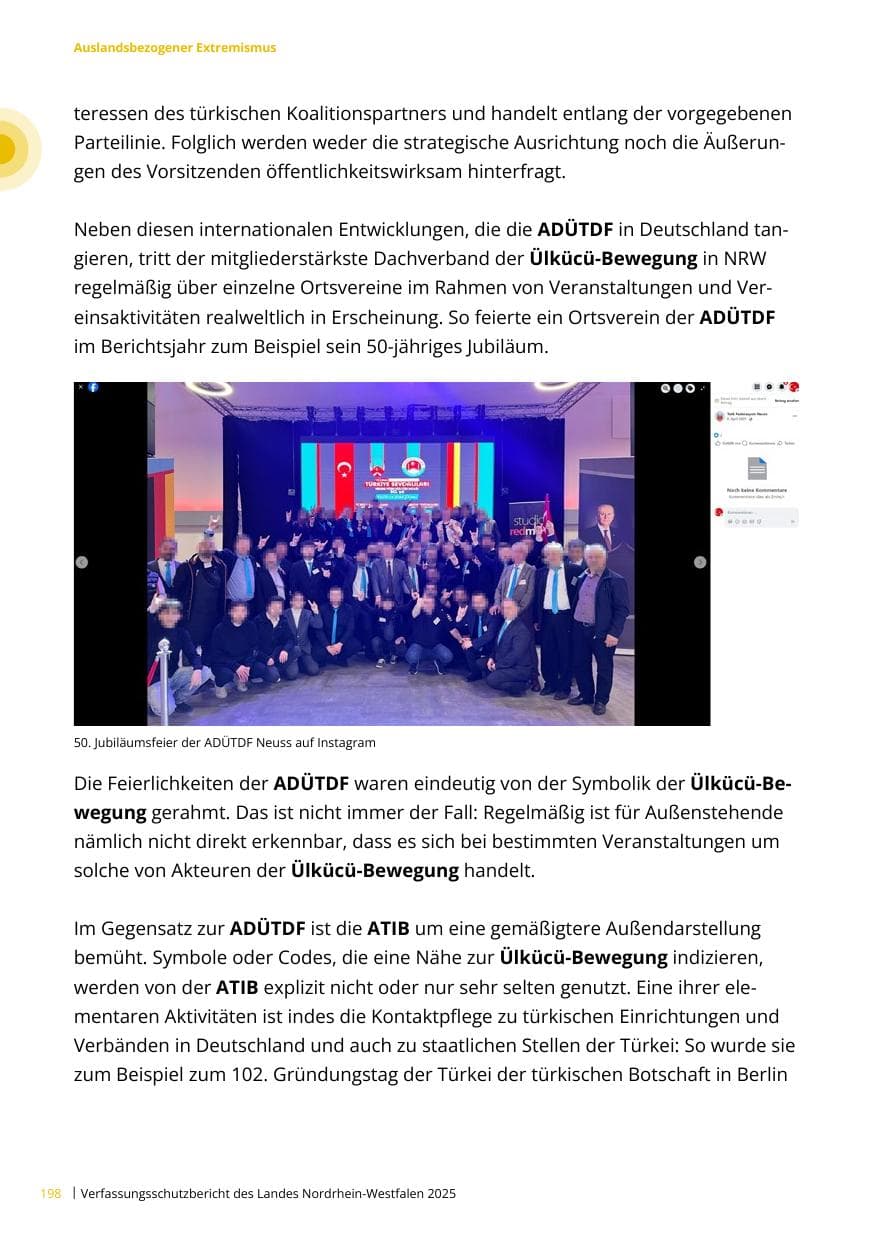 Seite 198 des Verfassungsschutzbericht 2025 Nordrhein-Westfalen