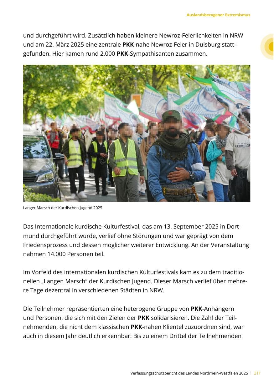 Seite 211 des Verfassungsschutzbericht 2025 Nordrhein-Westfalen