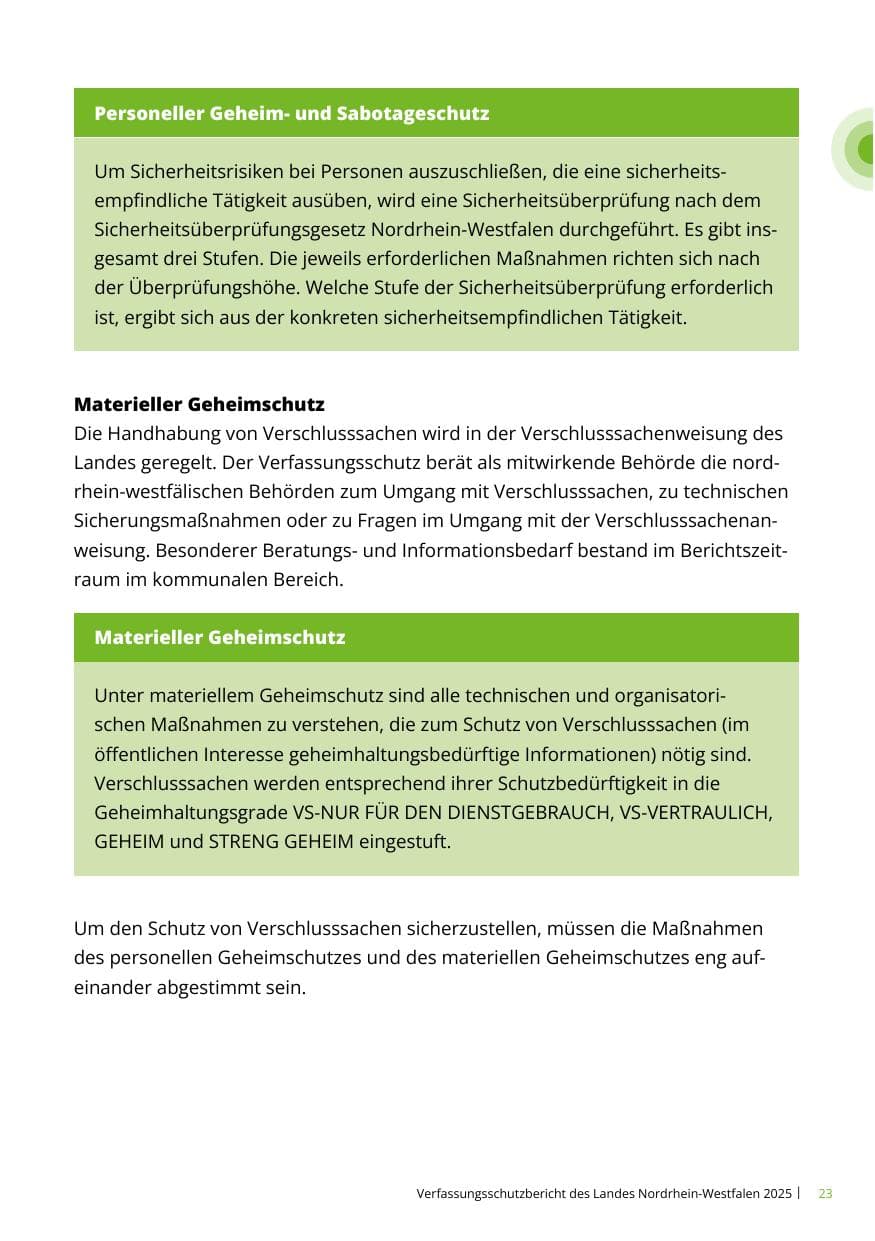 Seite 23 des Verfassungsschutzbericht 2025 Nordrhein-Westfalen