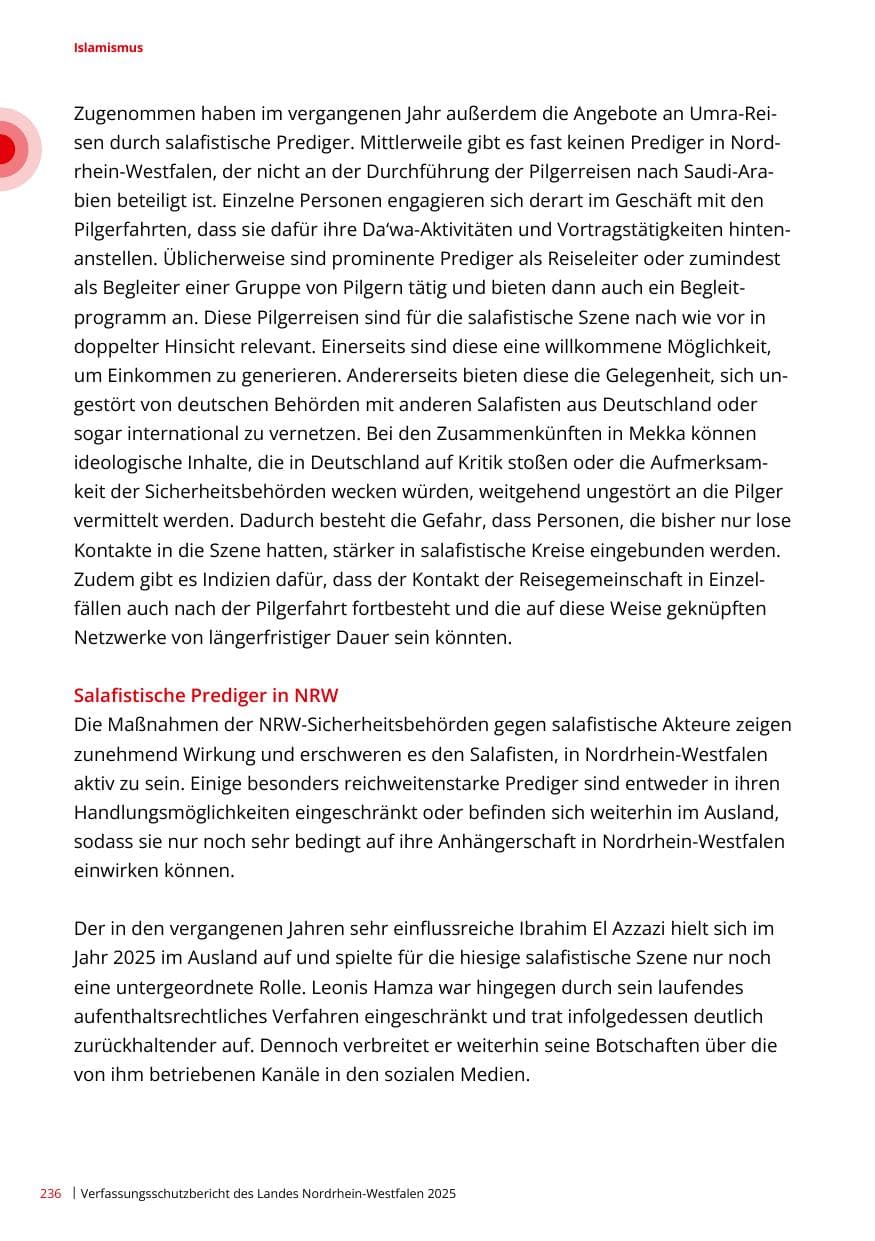 Seite 236 des Verfassungsschutzbericht 2025 Nordrhein-Westfalen