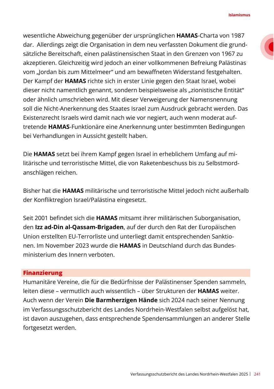 Seite 241 des Verfassungsschutzbericht 2025 Nordrhein-Westfalen