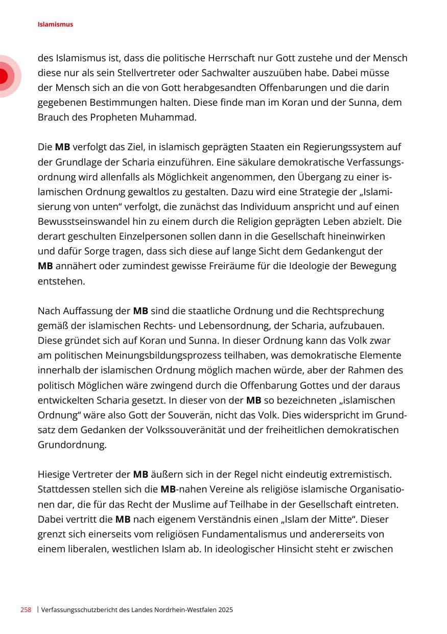 Seite 258 des Verfassungsschutzbericht 2025 Nordrhein-Westfalen