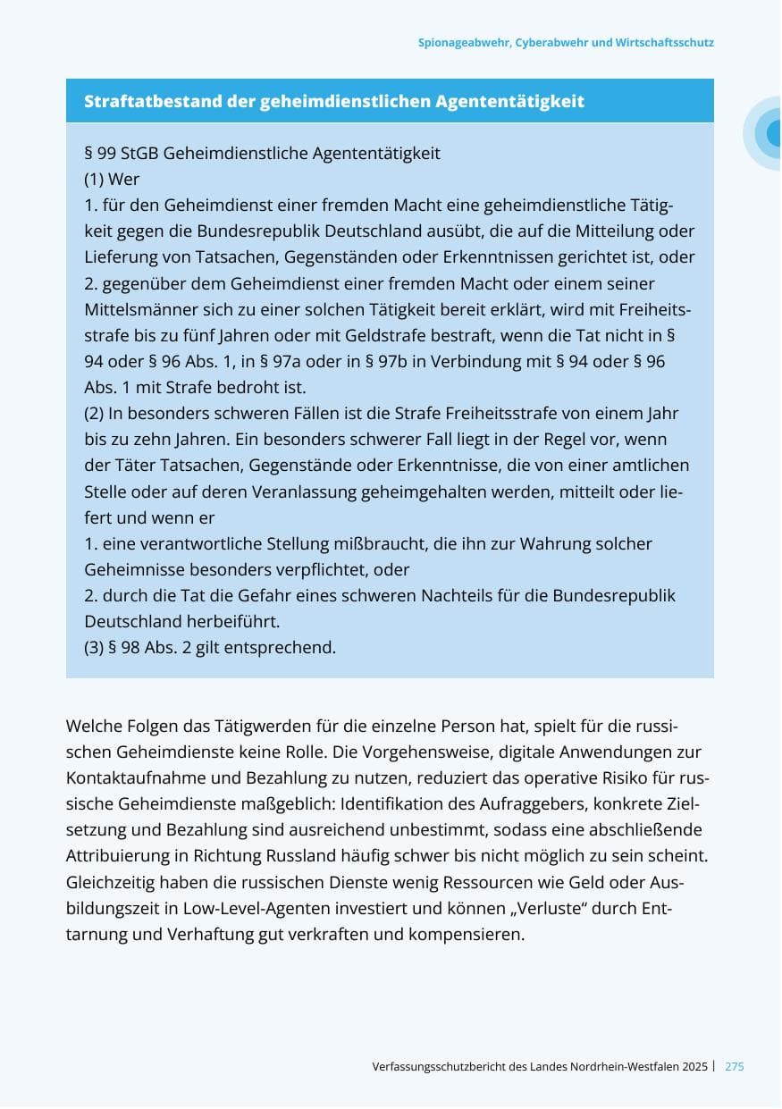 Seite 275 des Verfassungsschutzbericht 2025 Nordrhein-Westfalen