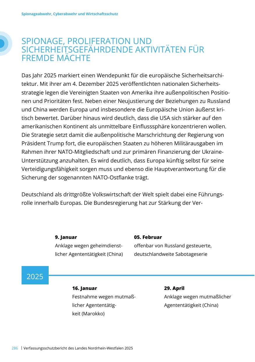 Seite 286 des Verfassungsschutzbericht 2025 Nordrhein-Westfalen