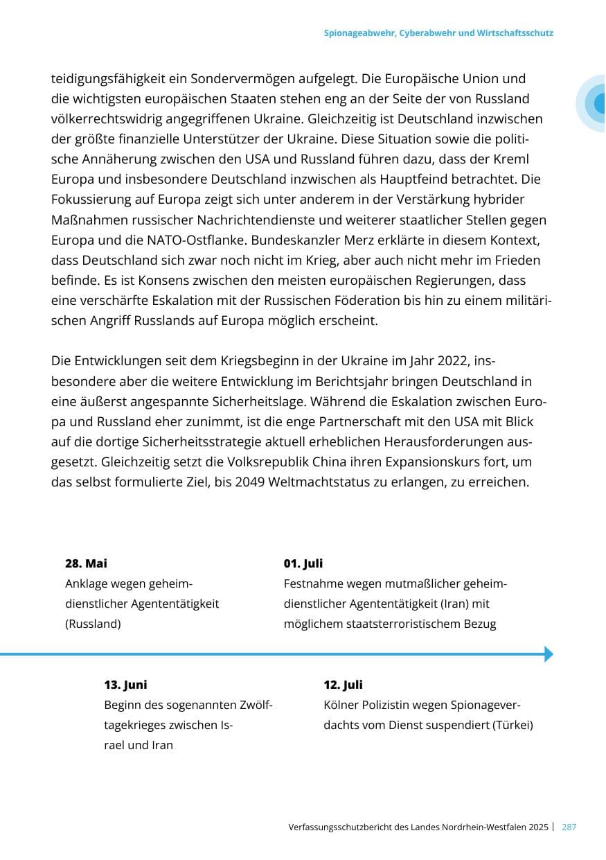 Seite 287 des Verfassungsschutzbericht 2025 Nordrhein-Westfalen
