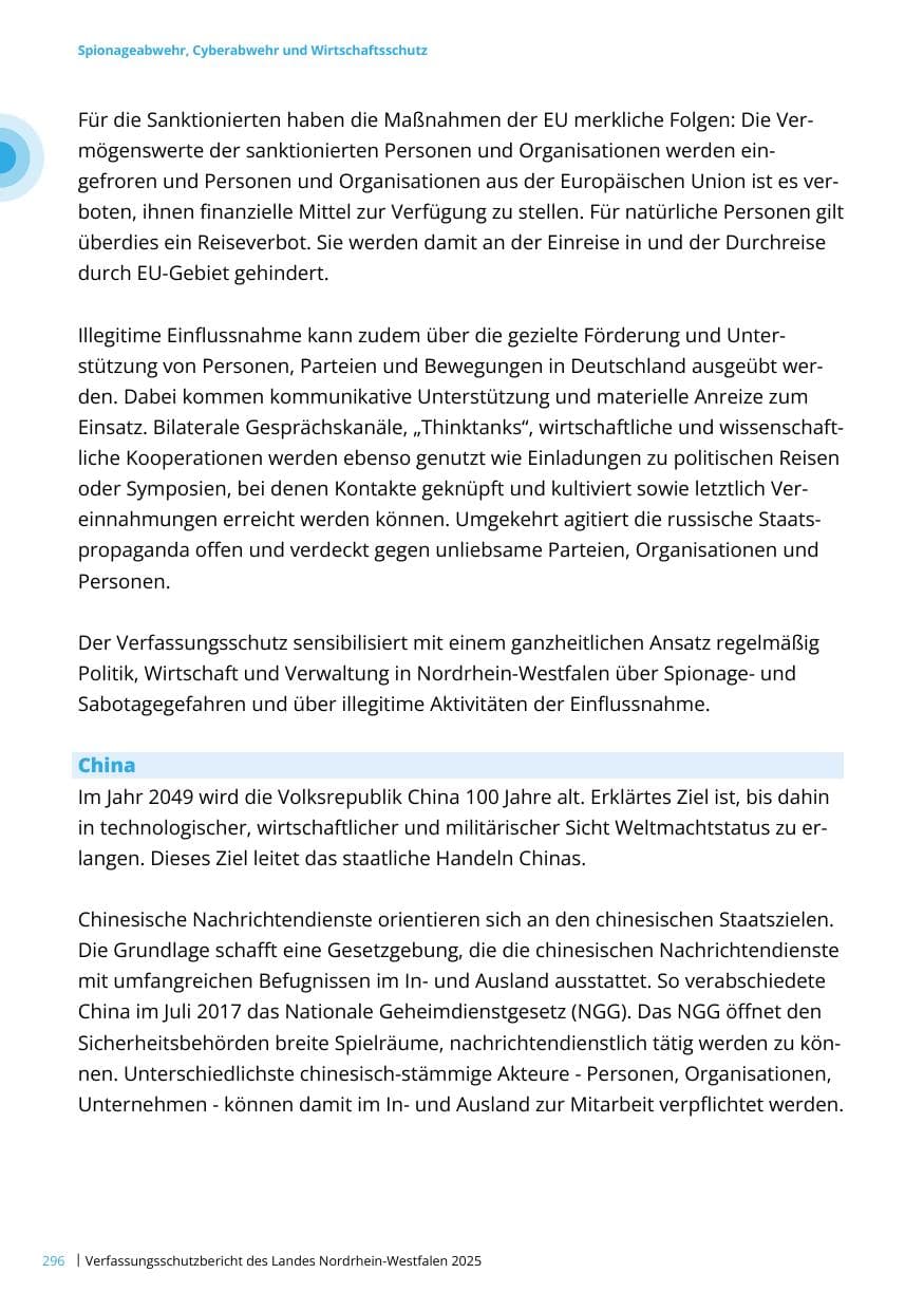 Seite 296 des Verfassungsschutzbericht 2025 Nordrhein-Westfalen