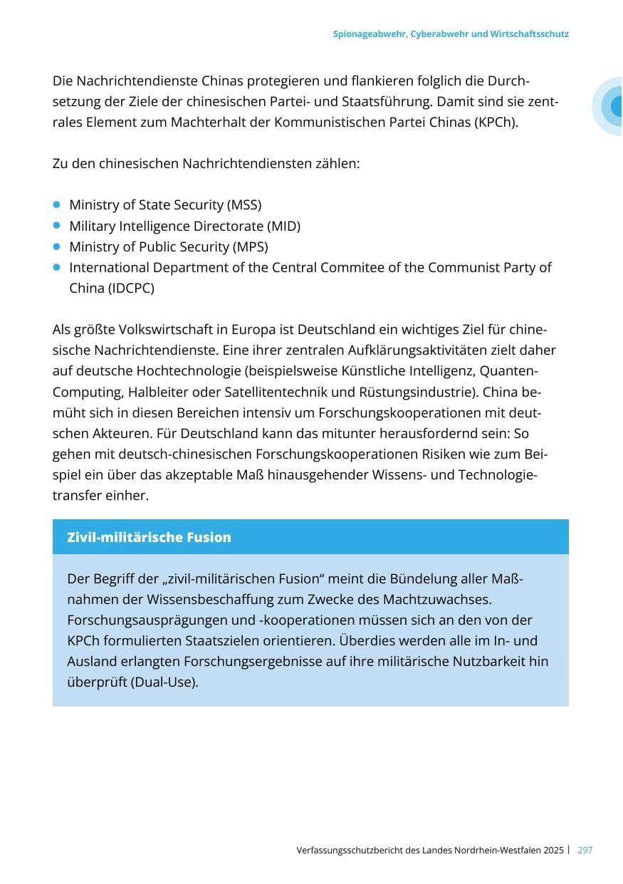 Seite 297 des Verfassungsschutzbericht 2025 Nordrhein-Westfalen