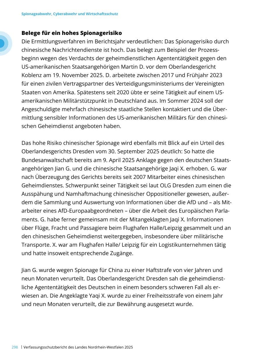 Seite 298 des Verfassungsschutzbericht 2025 Nordrhein-Westfalen