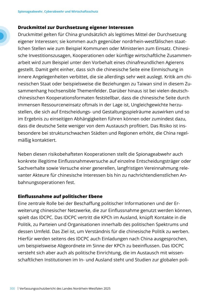 Seite 300 des Verfassungsschutzbericht 2025 Nordrhein-Westfalen