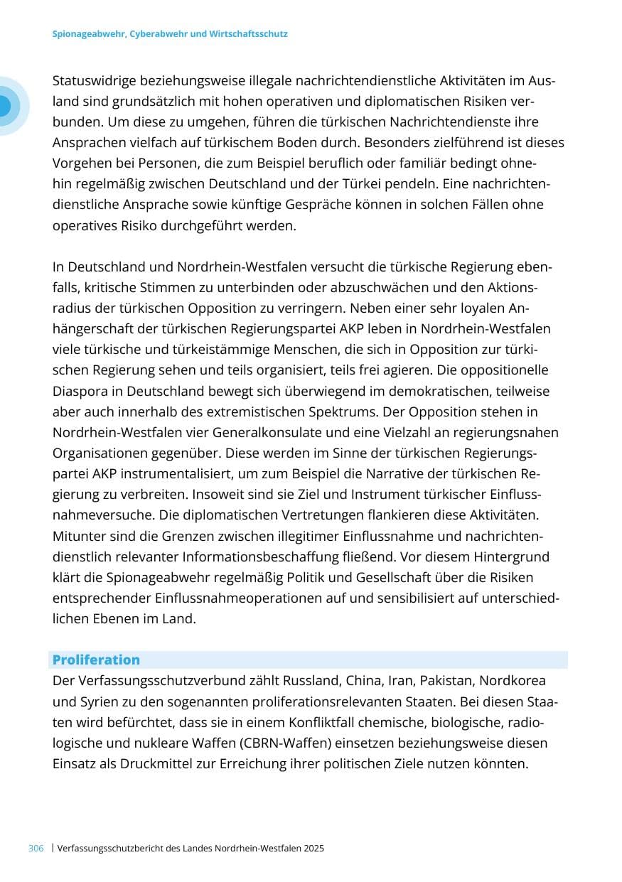 Seite 306 des Verfassungsschutzbericht 2025 Nordrhein-Westfalen