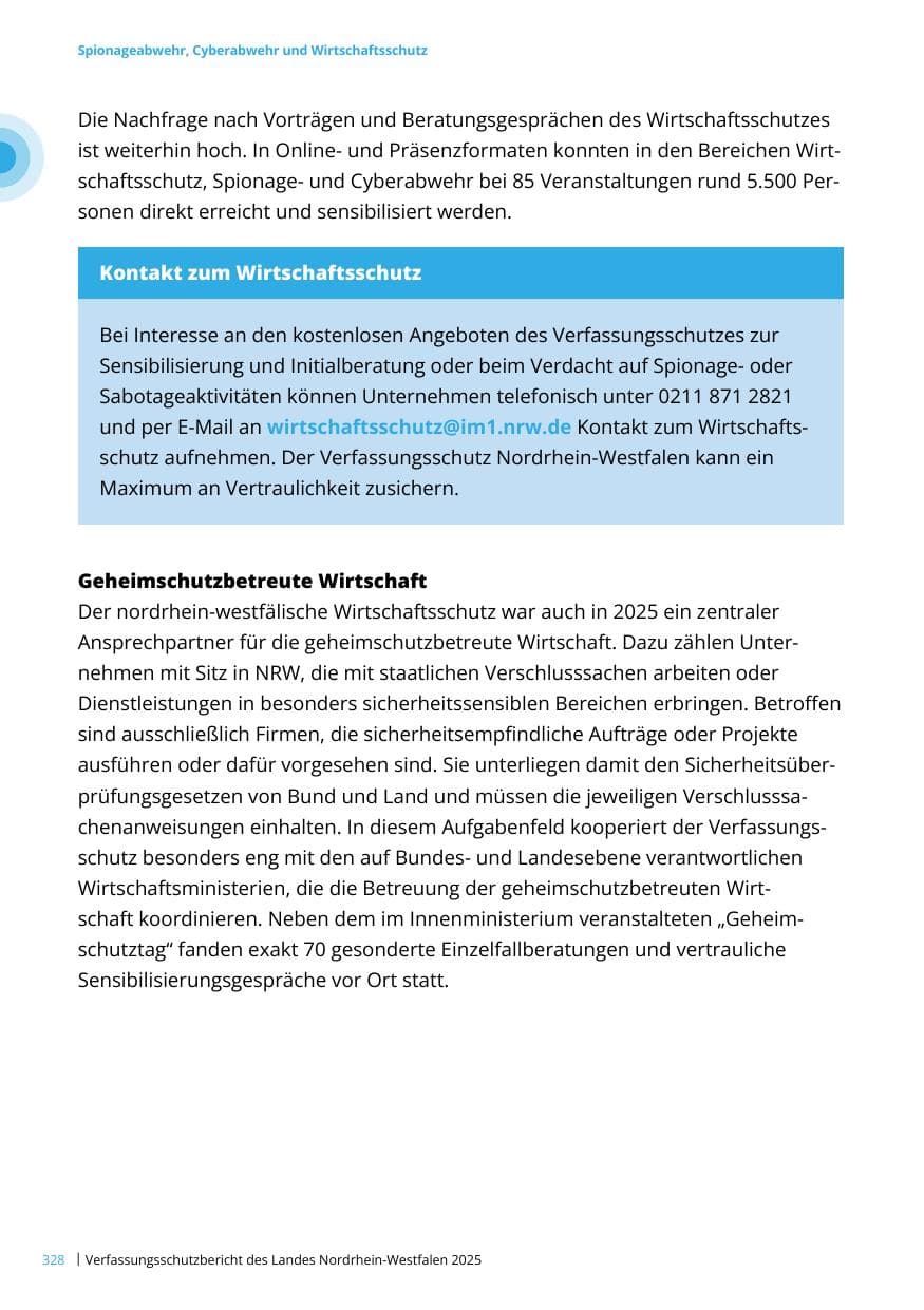 Seite 328 des Verfassungsschutzbericht 2025 Nordrhein-Westfalen