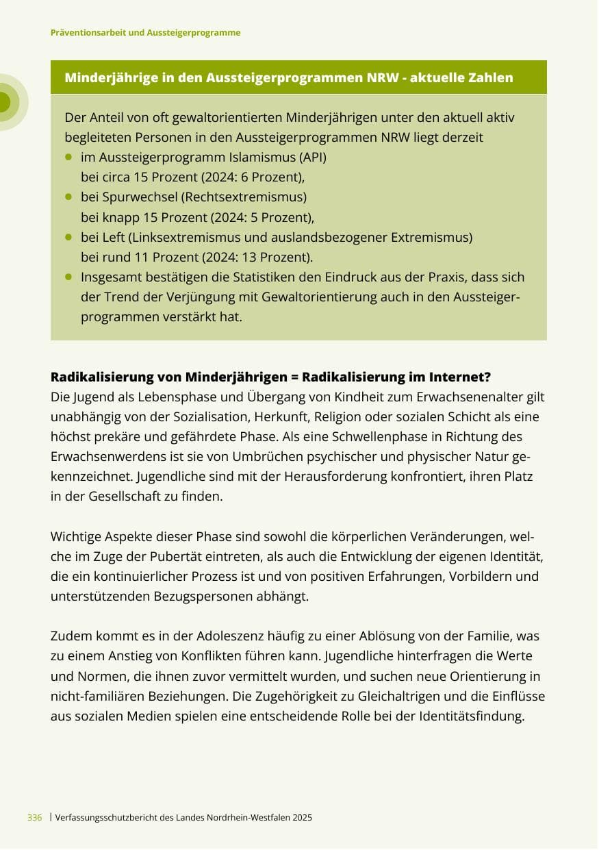 Seite 336 des Verfassungsschutzbericht 2025 Nordrhein-Westfalen