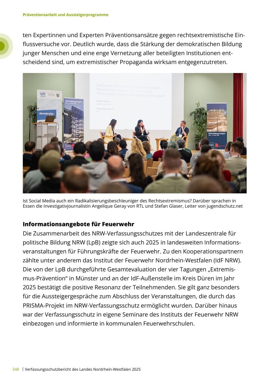 Seite 348 des Verfassungsschutzbericht 2025 Nordrhein-Westfalen