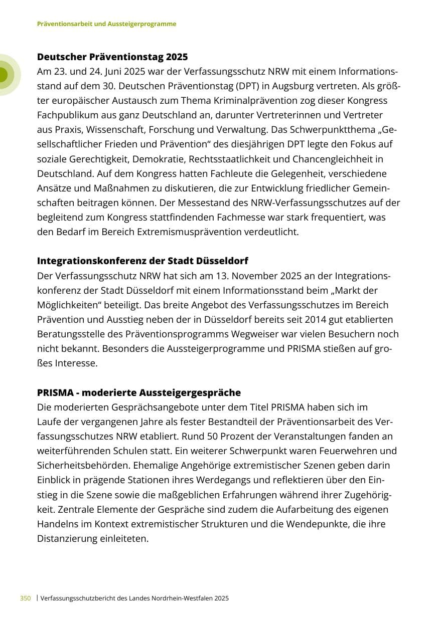 Seite 350 des Verfassungsschutzbericht 2025 Nordrhein-Westfalen