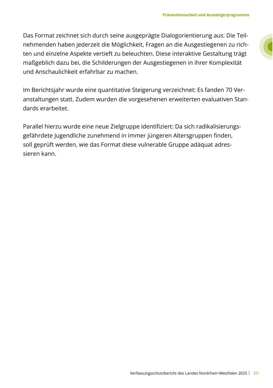 Seite 351 des Verfassungsschutzbericht 2025 Nordrhein-Westfalen