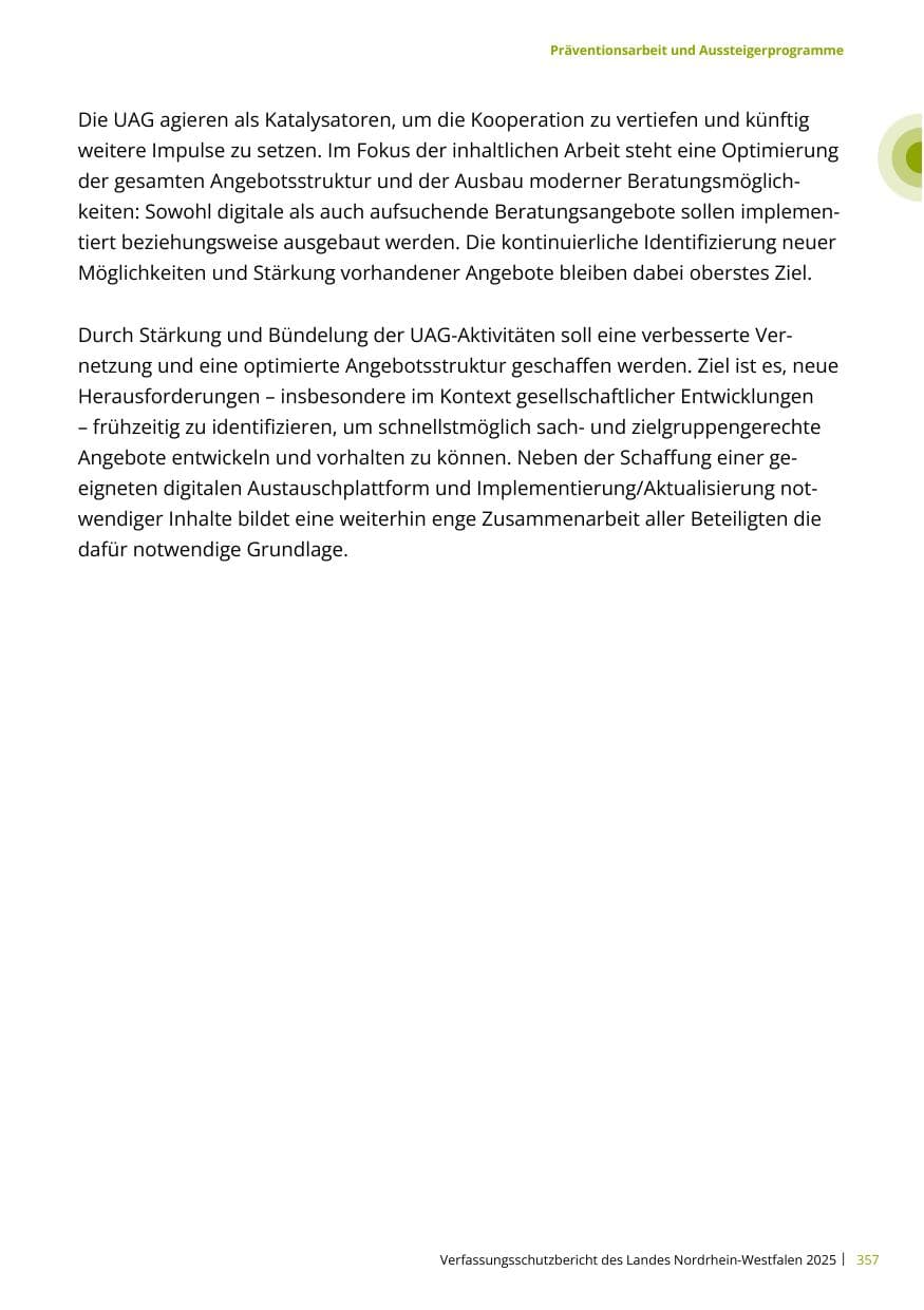 Seite 357 des Verfassungsschutzbericht 2025 Nordrhein-Westfalen