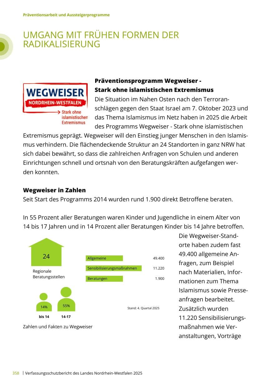 Seite 358 des Verfassungsschutzbericht 2025 Nordrhein-Westfalen
