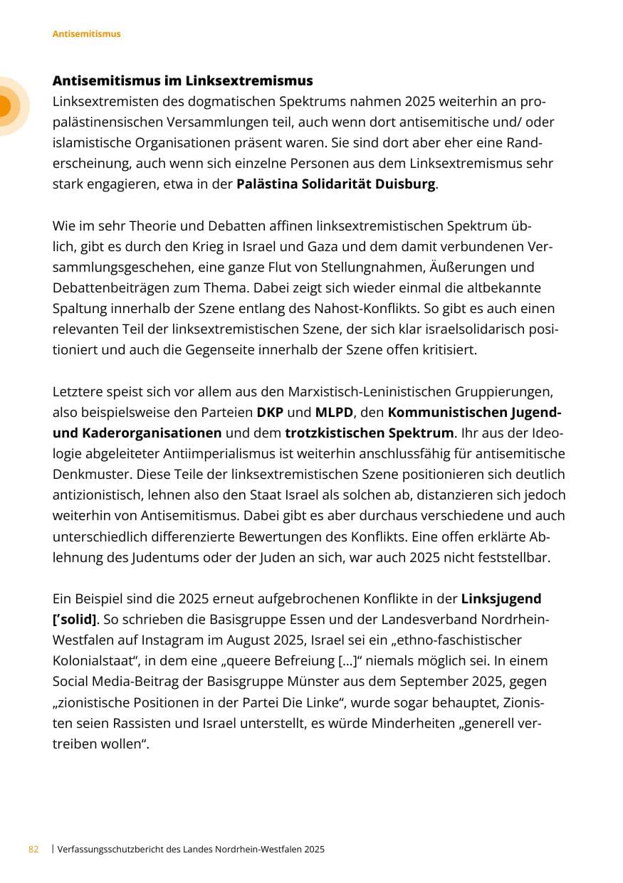 Seite 82 des Verfassungsschutzbericht 2025 Nordrhein-Westfalen