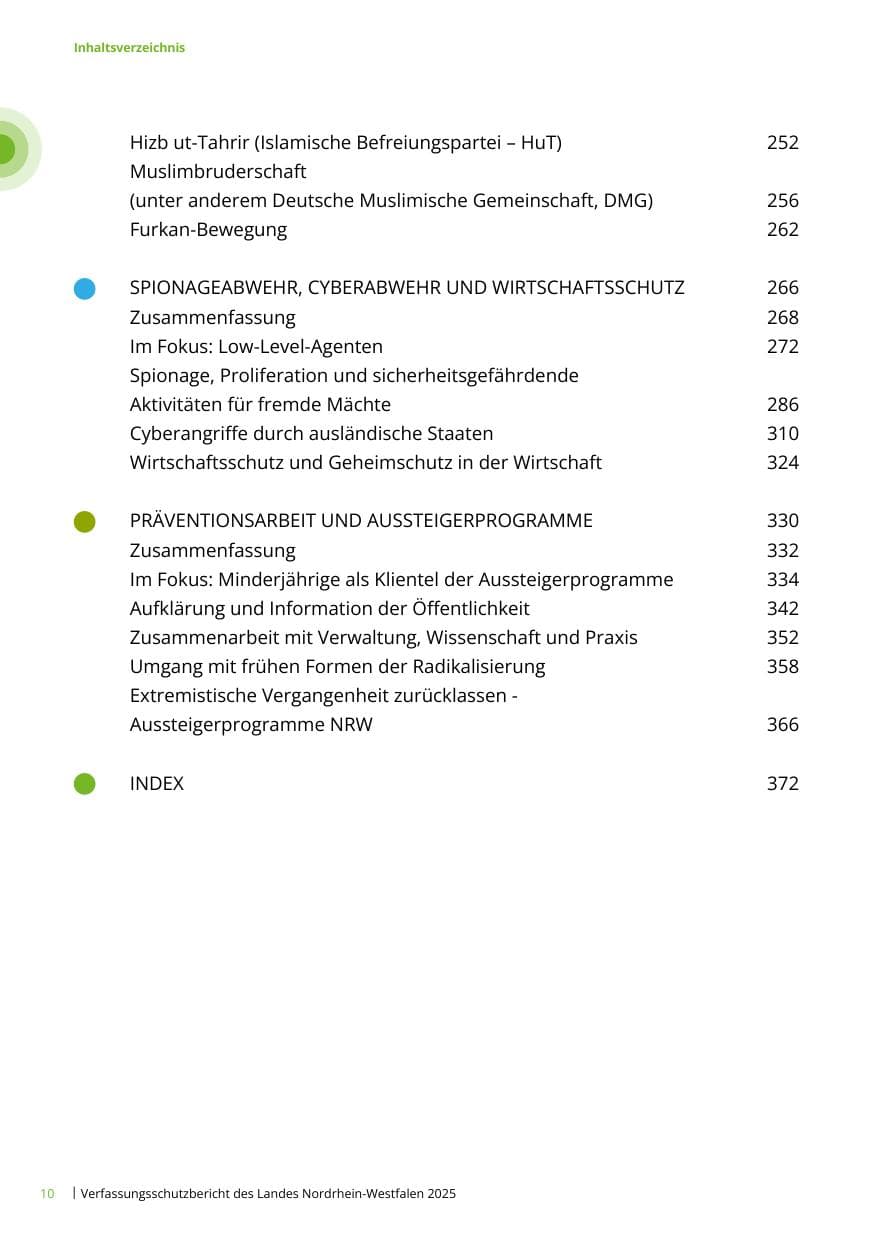 Seite 10 des Verfassungsschutzbericht 2025 Nordrhein-Westfalen