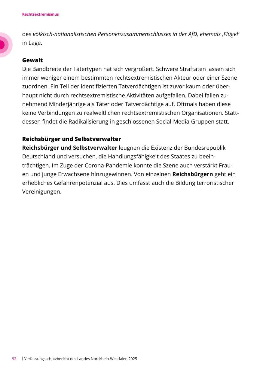 Seite 92 des Verfassungsschutzbericht 2025 Nordrhein-Westfalen
