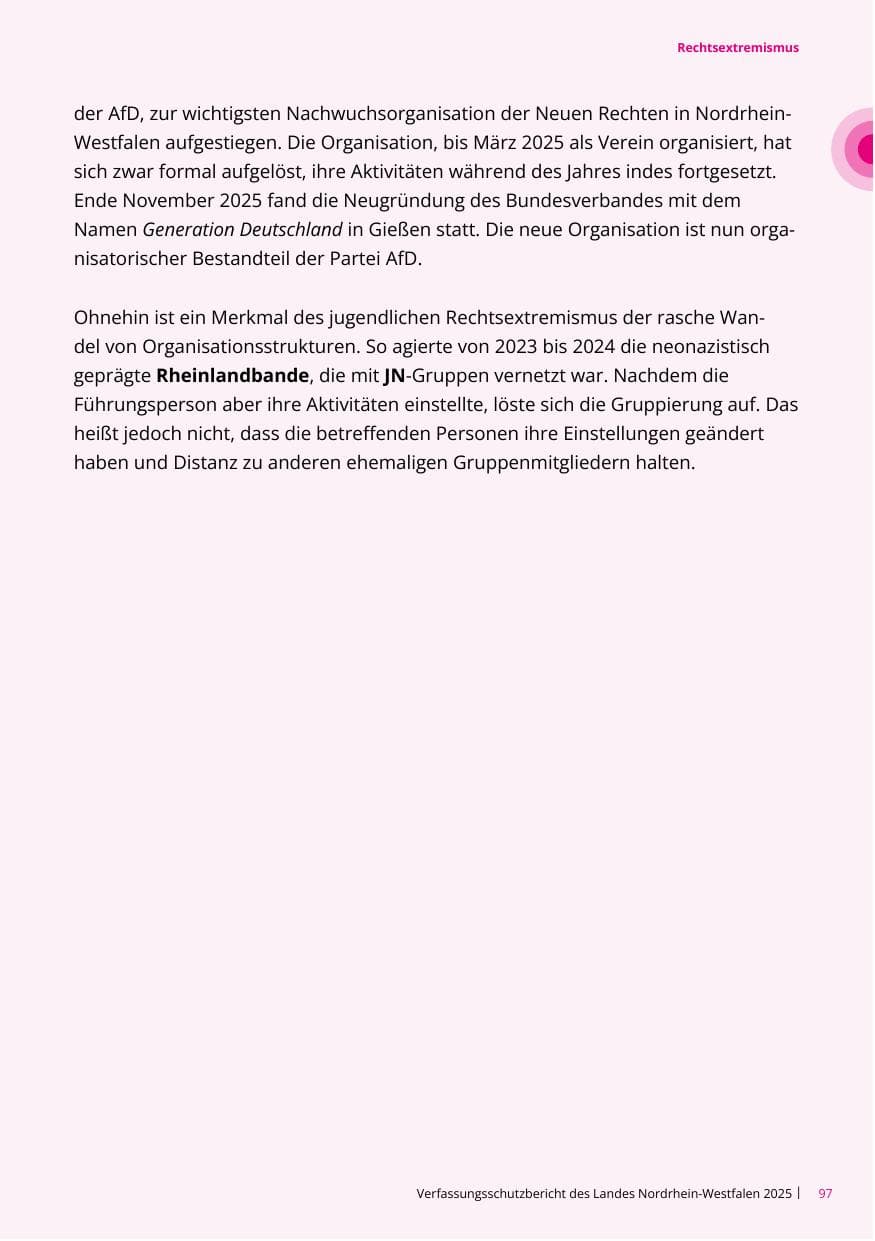 Seite 97 des Verfassungsschutzbericht 2025 Nordrhein-Westfalen