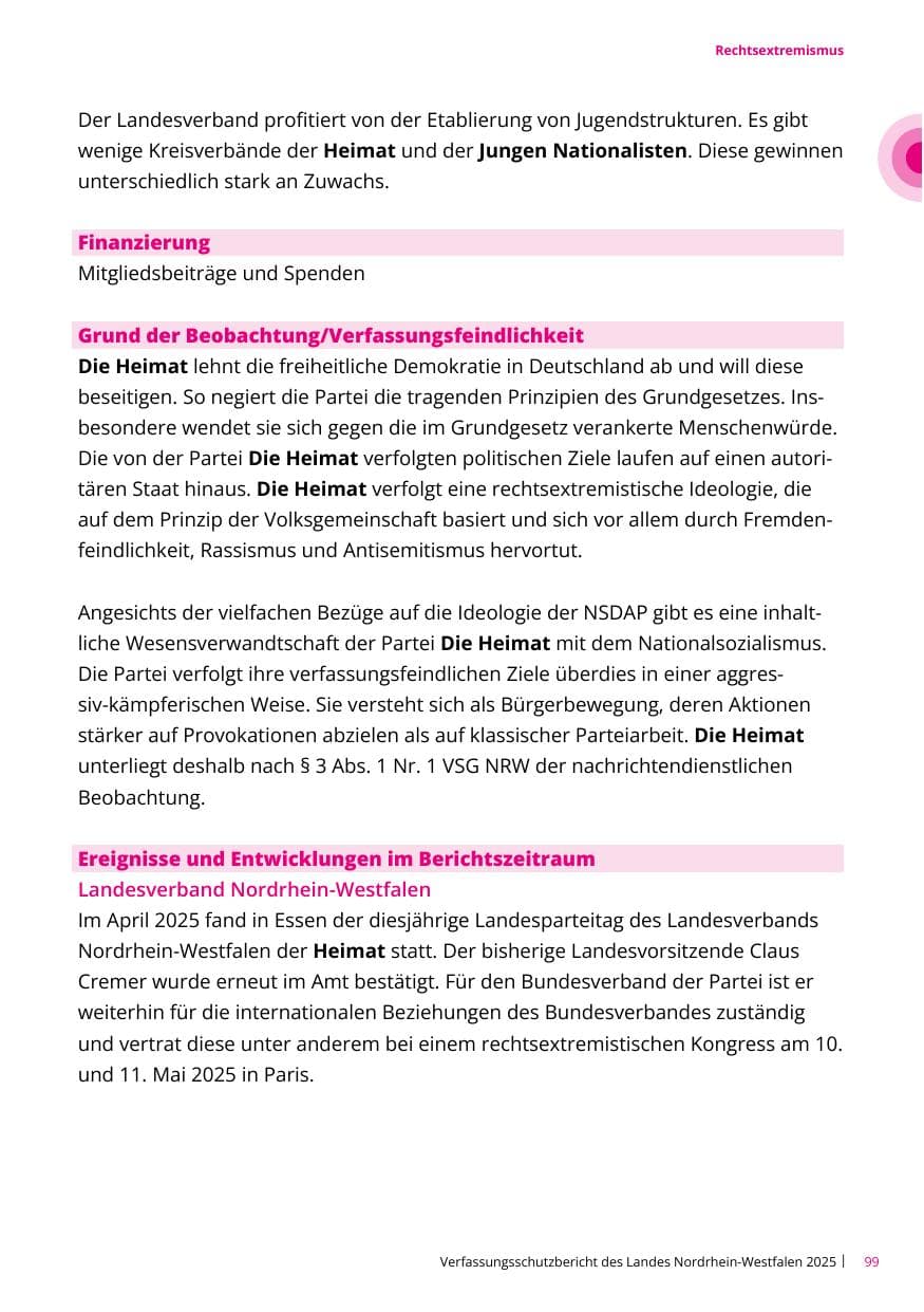 Seite 99 des Verfassungsschutzbericht 2025 Nordrhein-Westfalen