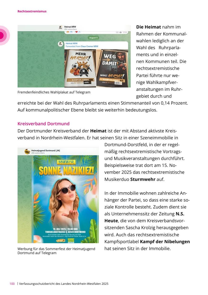 Seite 100 des Verfassungsschutzbericht 2025 Nordrhein-Westfalen