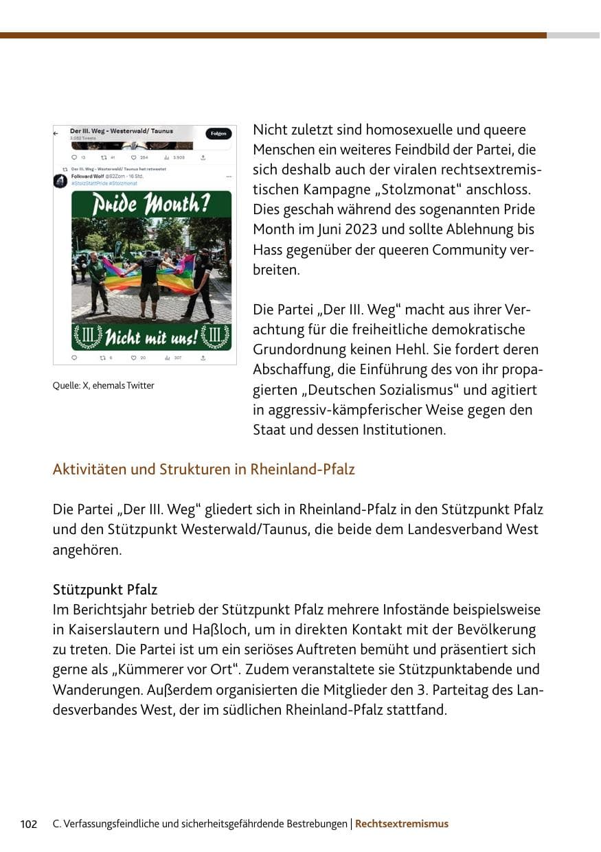 Seite 102 des Verfassungsschutzbericht 2023 Bund