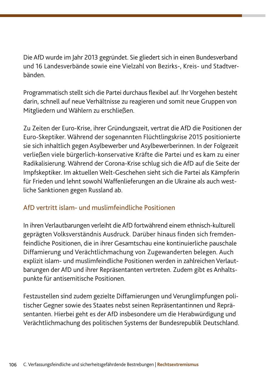 Seite 106 des Verfassungsschutzbericht 2023 Bund