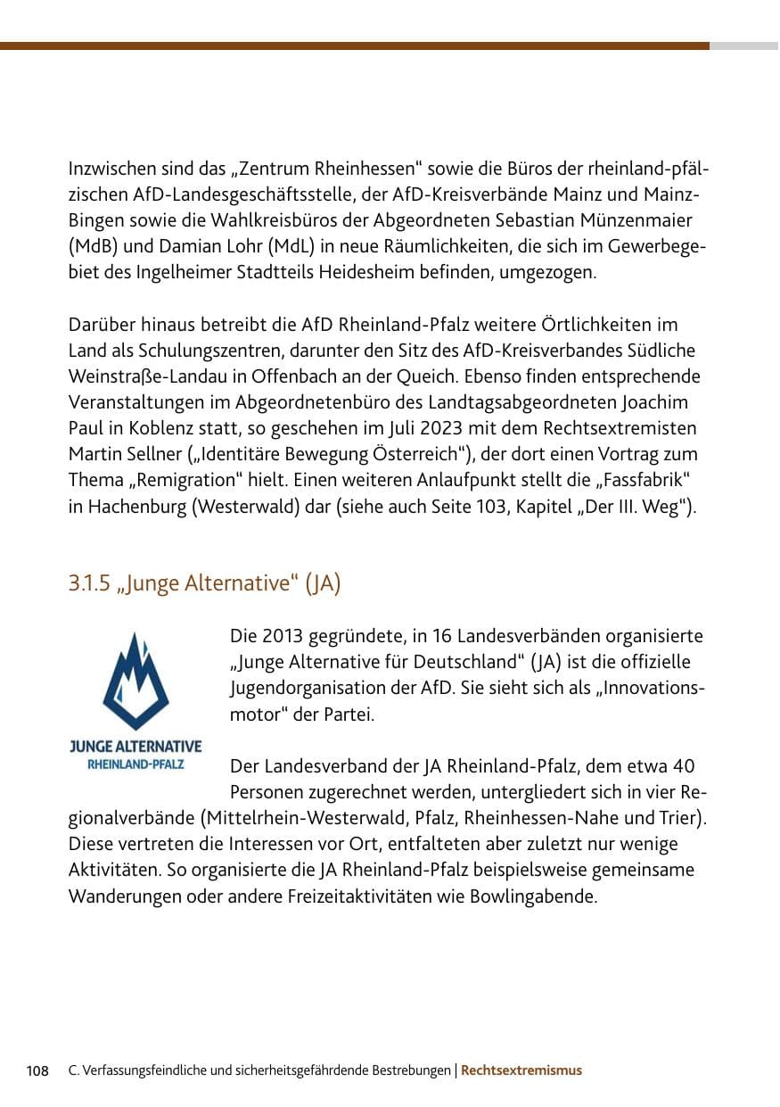 Seite 108 des Verfassungsschutzbericht 2023 Bund
