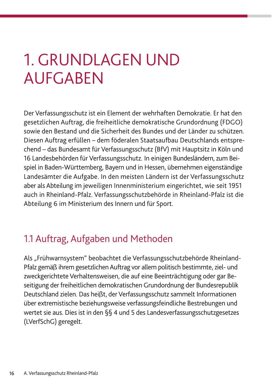 Seite 16 des Verfassungsschutzbericht 2023 Bund