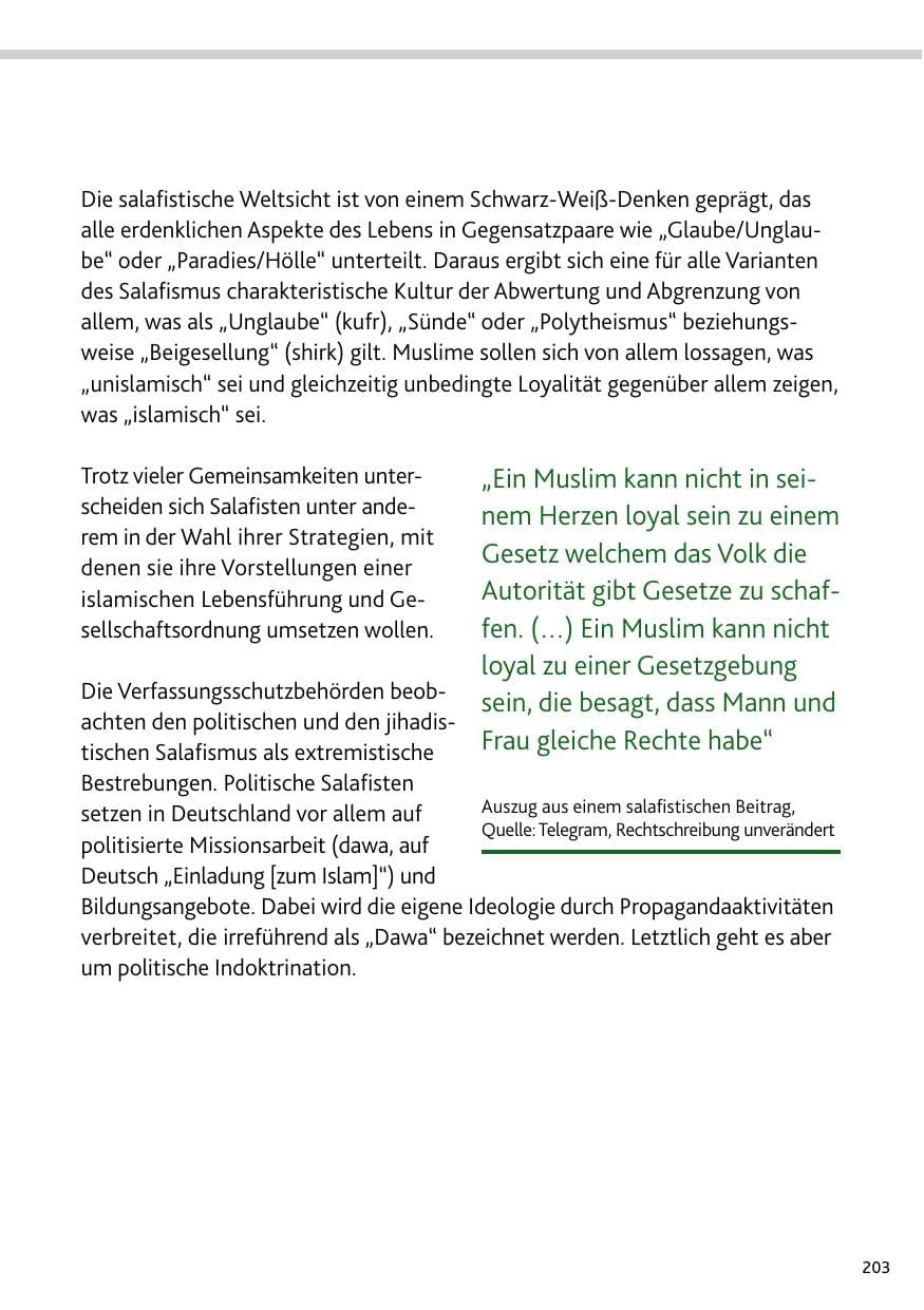 Seite 203 des Verfassungsschutzbericht 2023 Bund