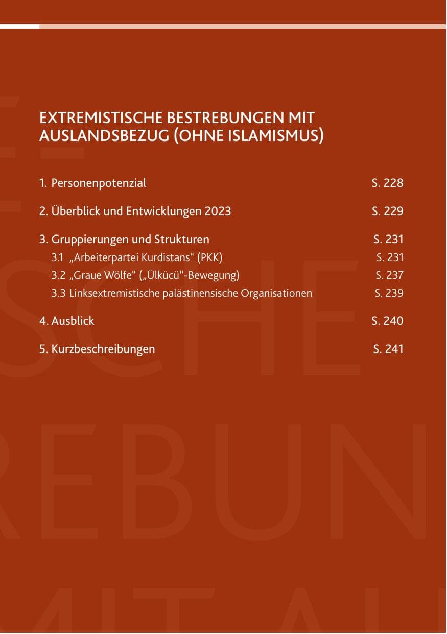 Seite 227 des Verfassungsschutzbericht 2023 Bund