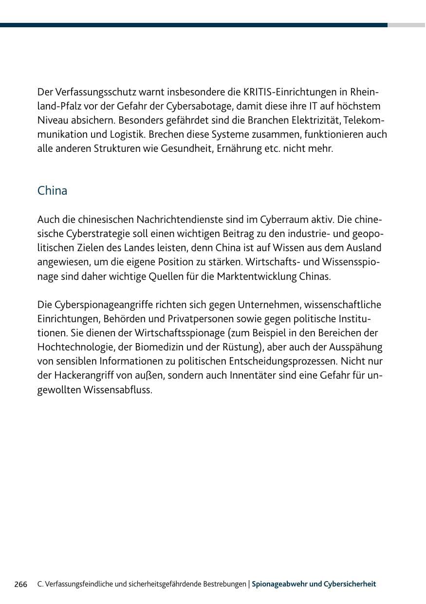 Seite 266 des Verfassungsschutzbericht 2023 Bund